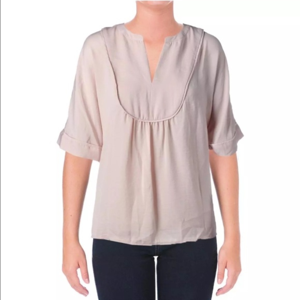 Vince Camuto Solid Pullover Top Blouse